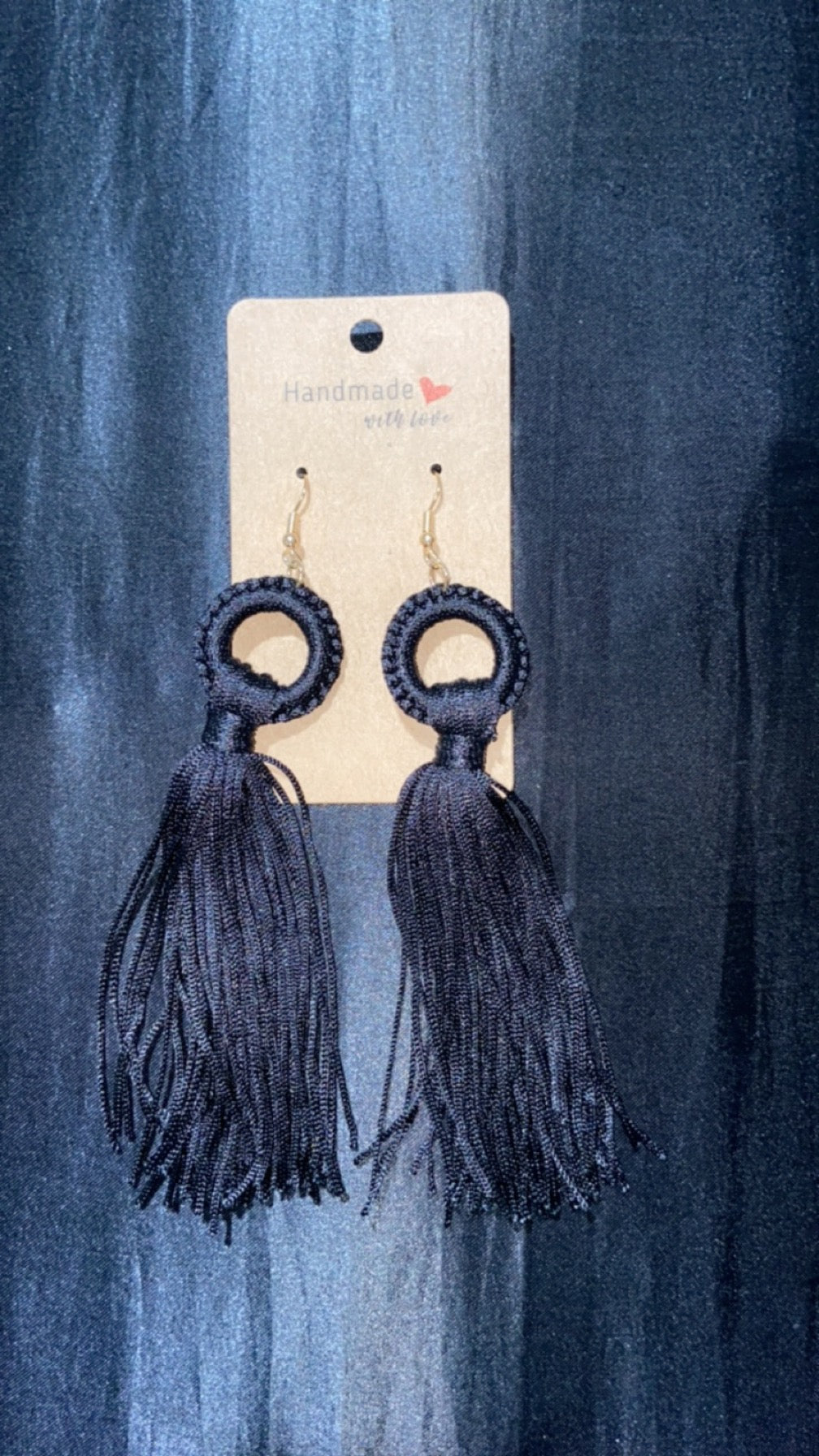 Black Hoop Tassels