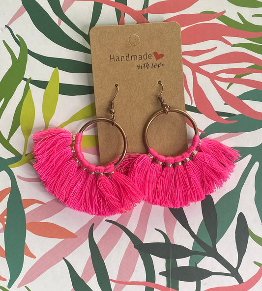 Hot Pink Fan Tassels