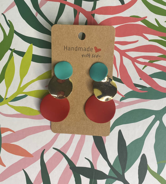 Teal,Gold and Red circles