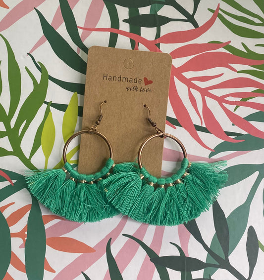 Green Fan Tassels