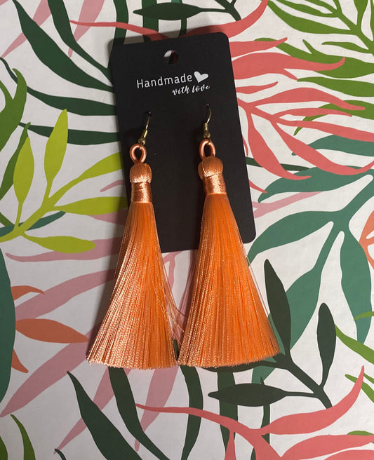 Peach drop earrings